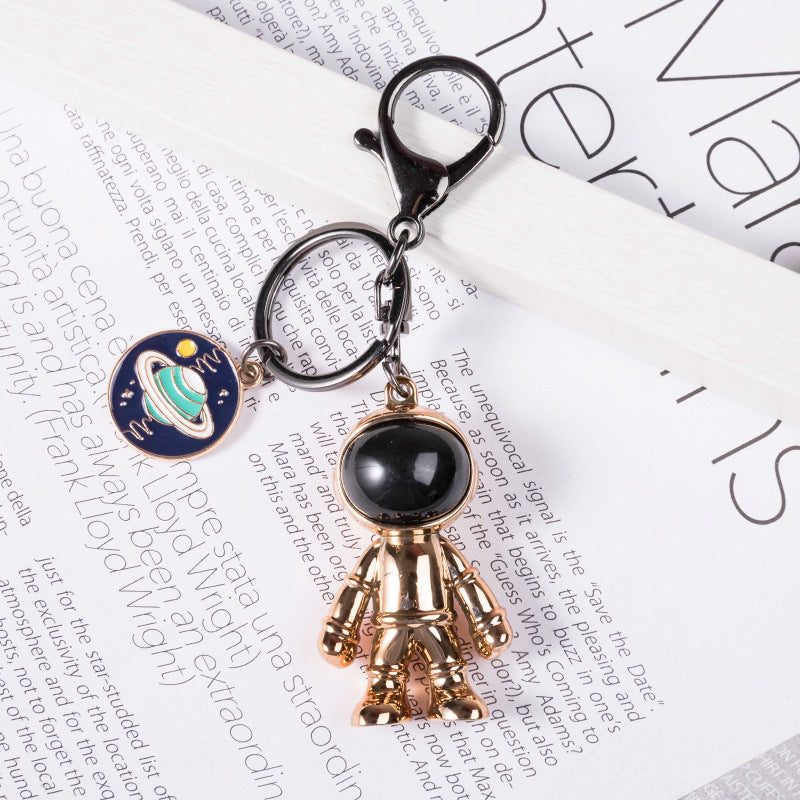 Korean Hip Hop Fashion Cross Spaceman Necklace Keychain