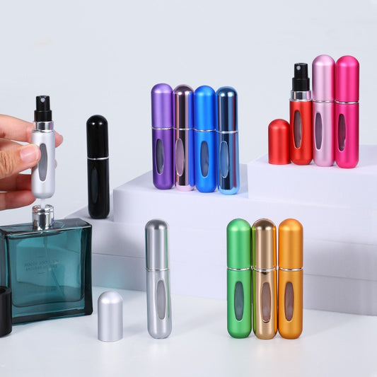 Perfume Atomizer Portable Liquid Container For Cosmetics Mini Aluminum Spray Alcochol Empty Bottle  Refillable For Traveling