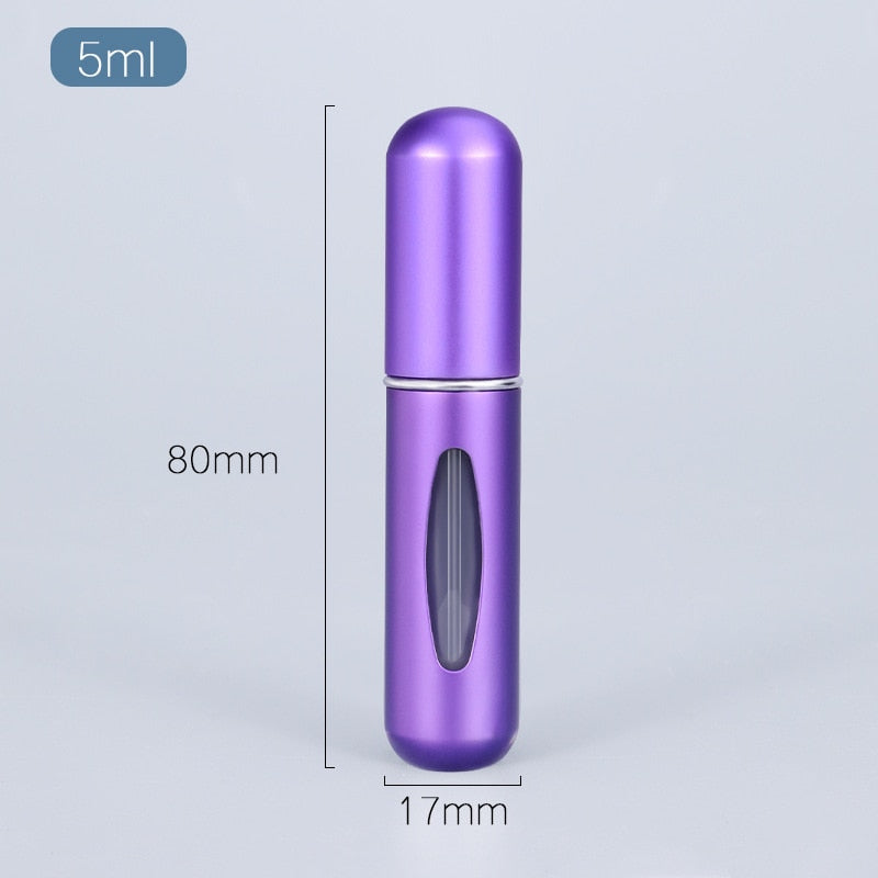 Perfume Atomizer Portable Liquid Container For Cosmetics Mini Aluminum Spray Alcochol Empty Bottle  Refillable For Traveling