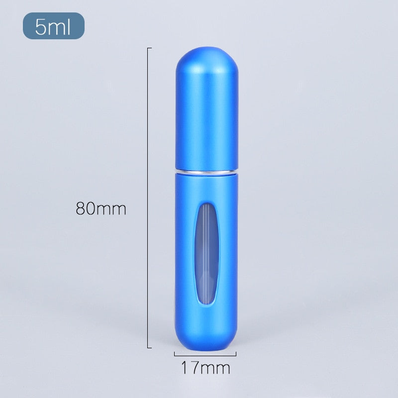 Perfume Atomizer Portable Liquid Container For Cosmetics Mini Aluminum Spray Alcochol Empty Bottle  Refillable For Traveling