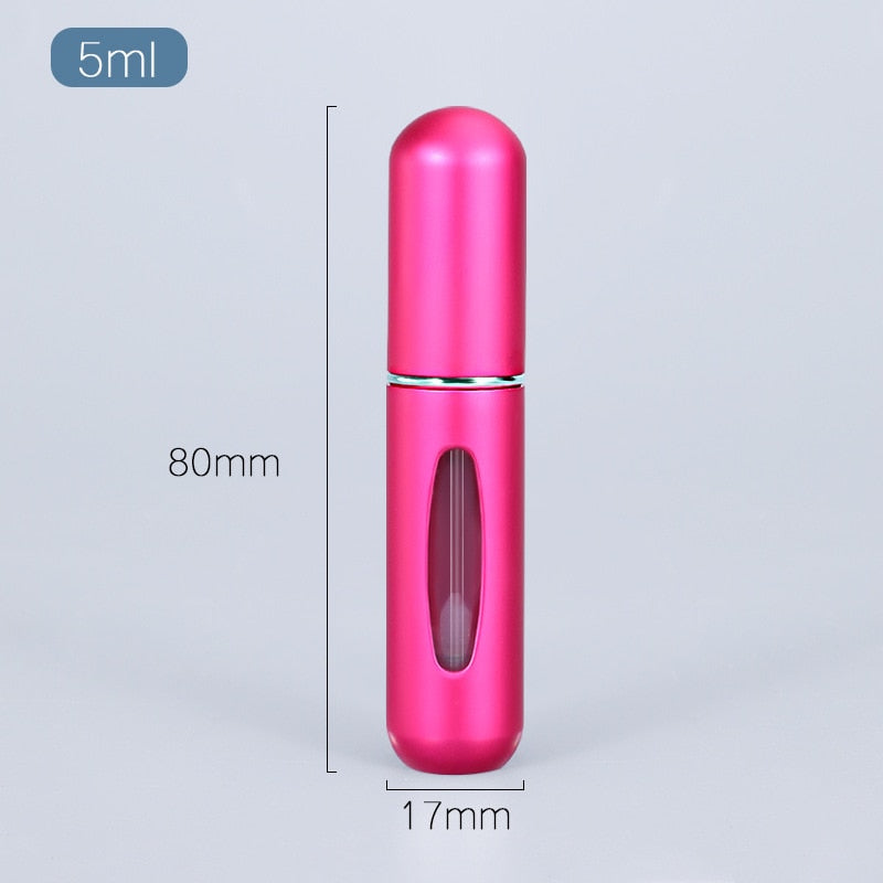 Perfume Atomizer Portable Liquid Container For Cosmetics Mini Aluminum Spray Alcochol Empty Bottle  Refillable For Traveling