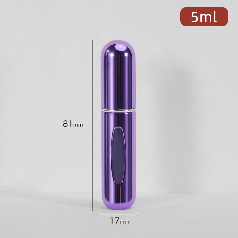 Perfume Atomizer Portable Liquid Container For Cosmetics Mini Aluminum Spray Alcochol Empty Bottle  Refillable For Traveling