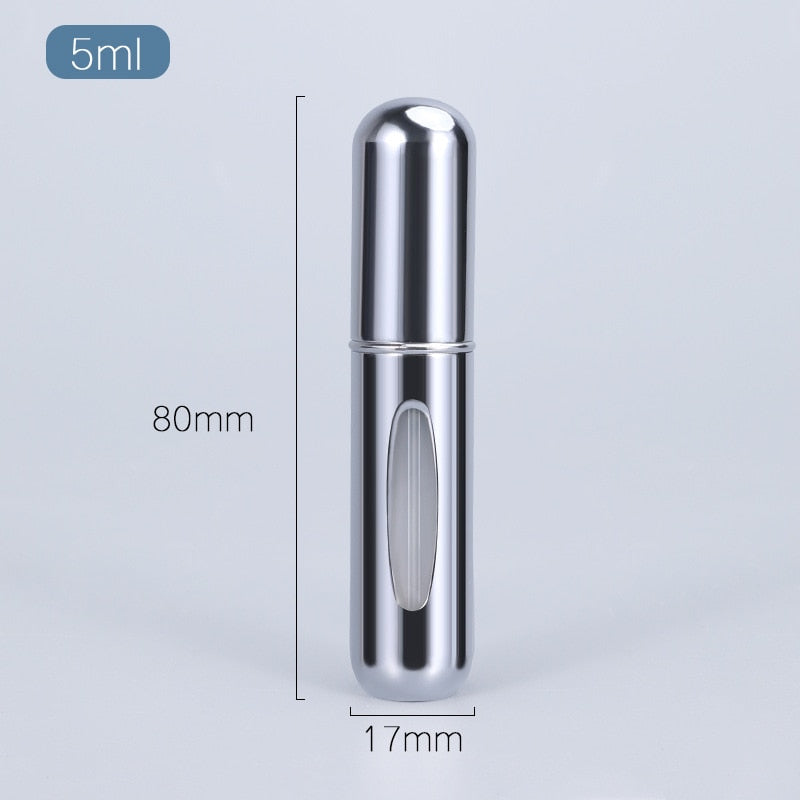 Perfume Atomizer Portable Liquid Container For Cosmetics Mini Aluminum Spray Alcochol Empty Bottle  Refillable For Traveling