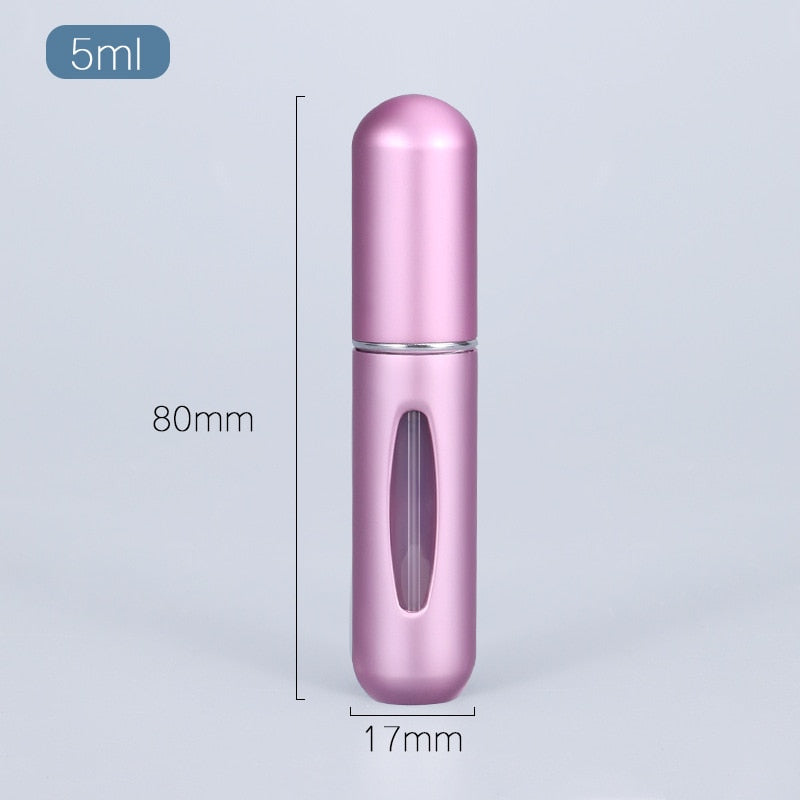 Perfume Atomizer Portable Liquid Container For Cosmetics Mini Aluminum Spray Alcochol Empty Bottle  Refillable For Traveling