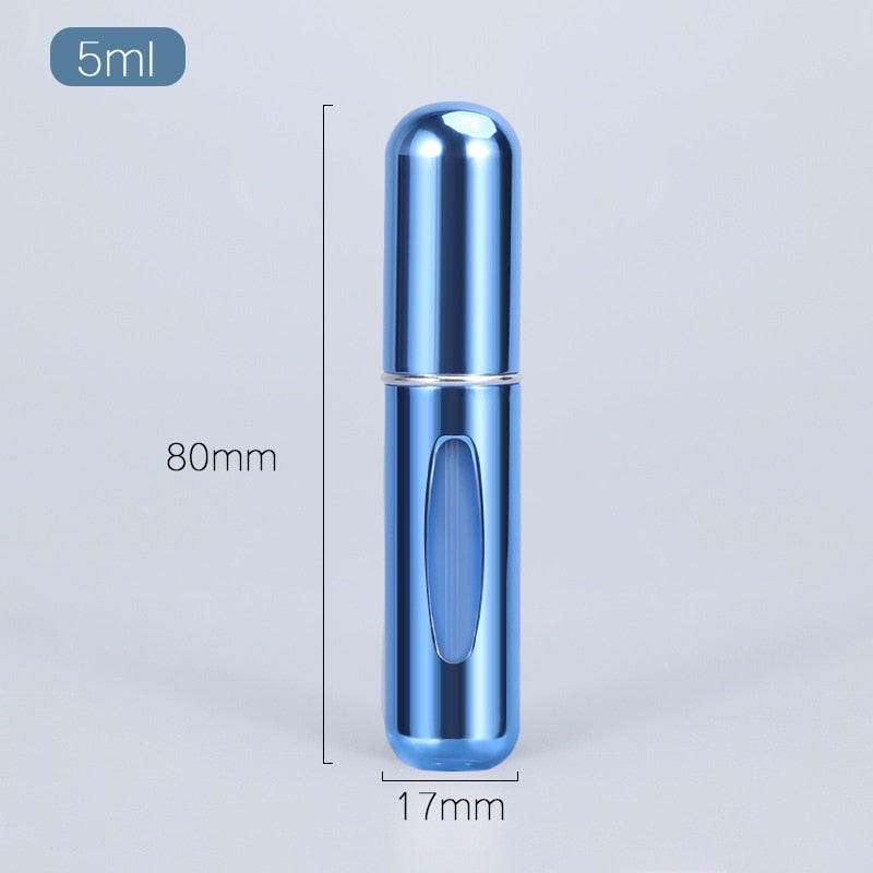 Perfume Atomizer Portable Liquid Container For Cosmetics Mini Aluminum Spray Alcochol Empty Bottle  Refillable For Traveling