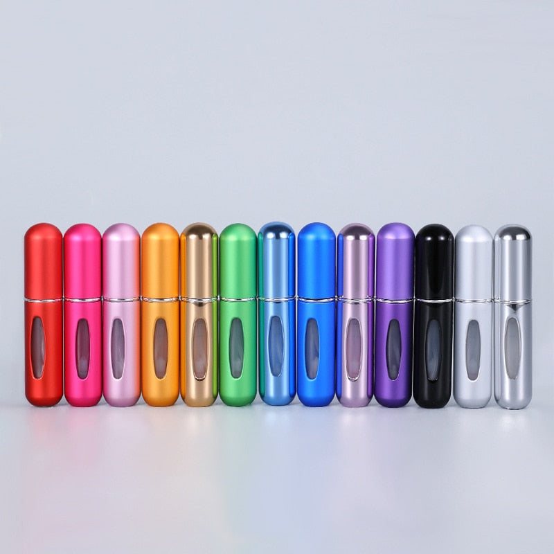 Perfume Atomizer Portable Liquid Container For Cosmetics Mini Aluminum Spray Alcochol Empty Bottle  Refillable For Traveling