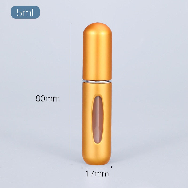 Perfume Atomizer Portable Liquid Container For Cosmetics Mini Aluminum Spray Alcochol Empty Bottle  Refillable For Traveling