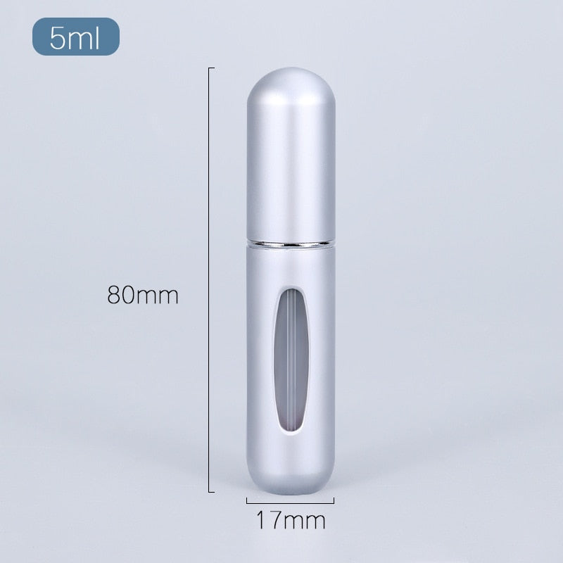 Perfume Atomizer Portable Liquid Container For Cosmetics Mini Aluminum Spray Alcochol Empty Bottle  Refillable For Traveling